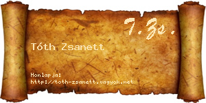 Tóth Zsanett névjegykártya